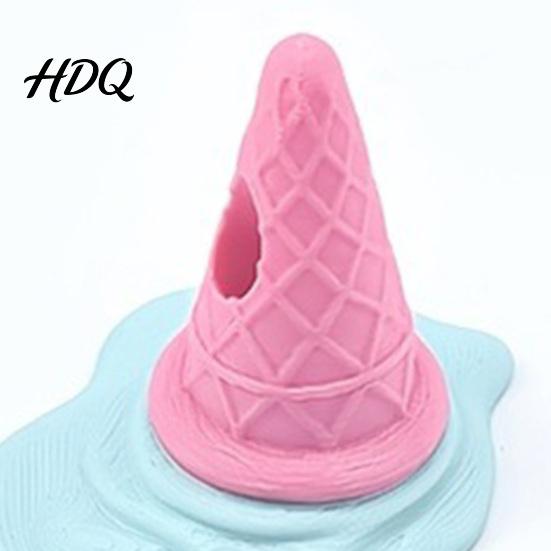 Novelty Gift for Students 3D Printed Melting Ice Cream Pen Holder Cone Desk Modern Ornament Stand Funny Desktop Organizer Decorative Figurine
