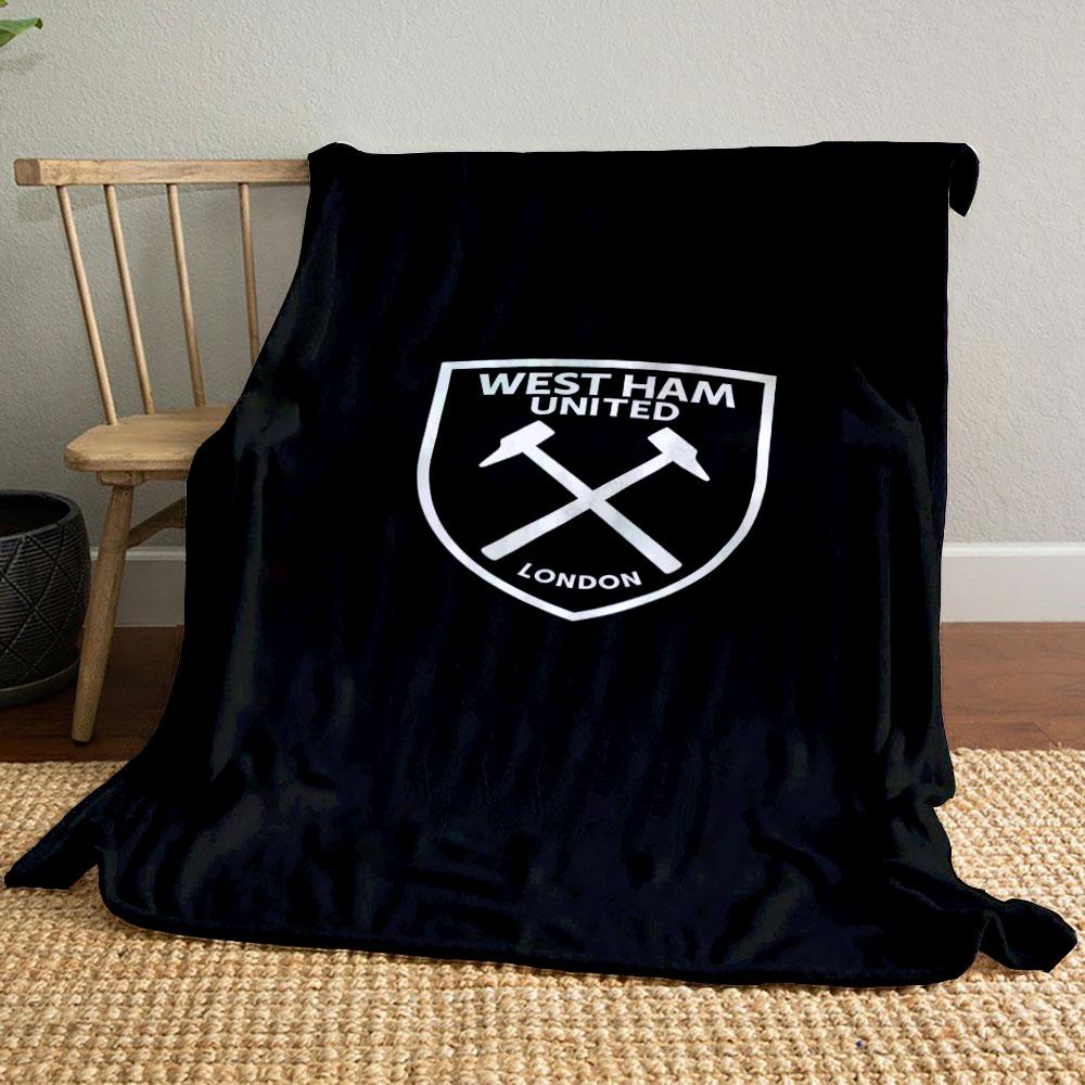 West Ham United Logo Design Blanket Patterned blanket, flannel, suitable for all seasons, home decor, warm and cozy