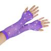 Rhinestone Fishnet Half-Finger Party Gloves