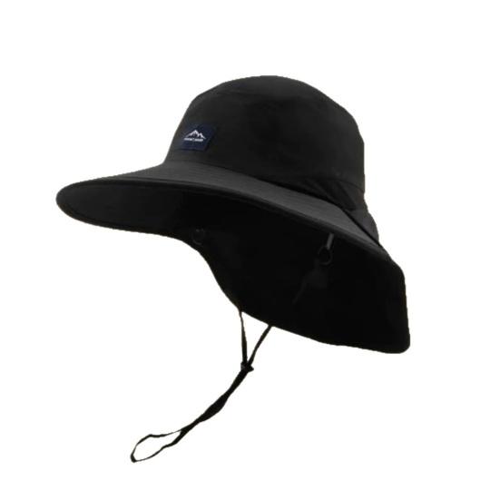 Sun Hat Adjustable UPF Drawstring Mesh Sides 50+ Breathable Quick-Dry Lightweight Collapsible чёрный