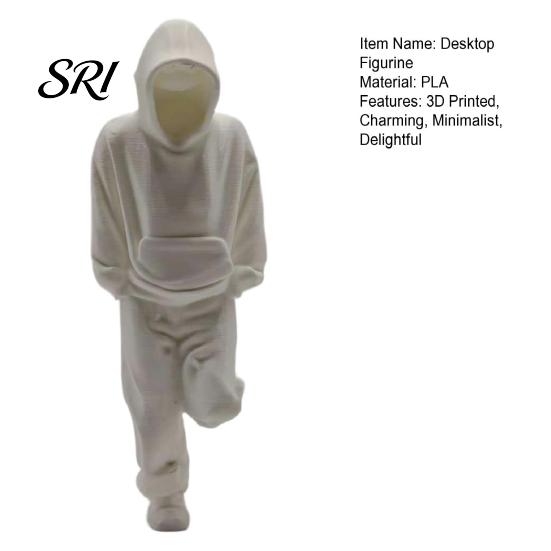 3D Printed Ornament Thinker Figurine, Sweatsuit Man Statue for Home Office Decor Desk Bookshelf Decor, Collectible Ornaments Men Women Figurine