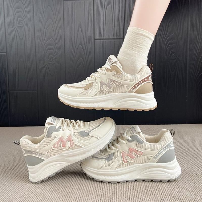 Light color M letter platform dad shoes new color matching versatile running shoes student mesh sneakers