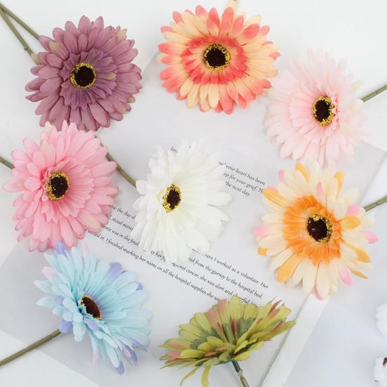 6 db Mű Gerbera Százszorszép Művirág Hajlítható Szárral