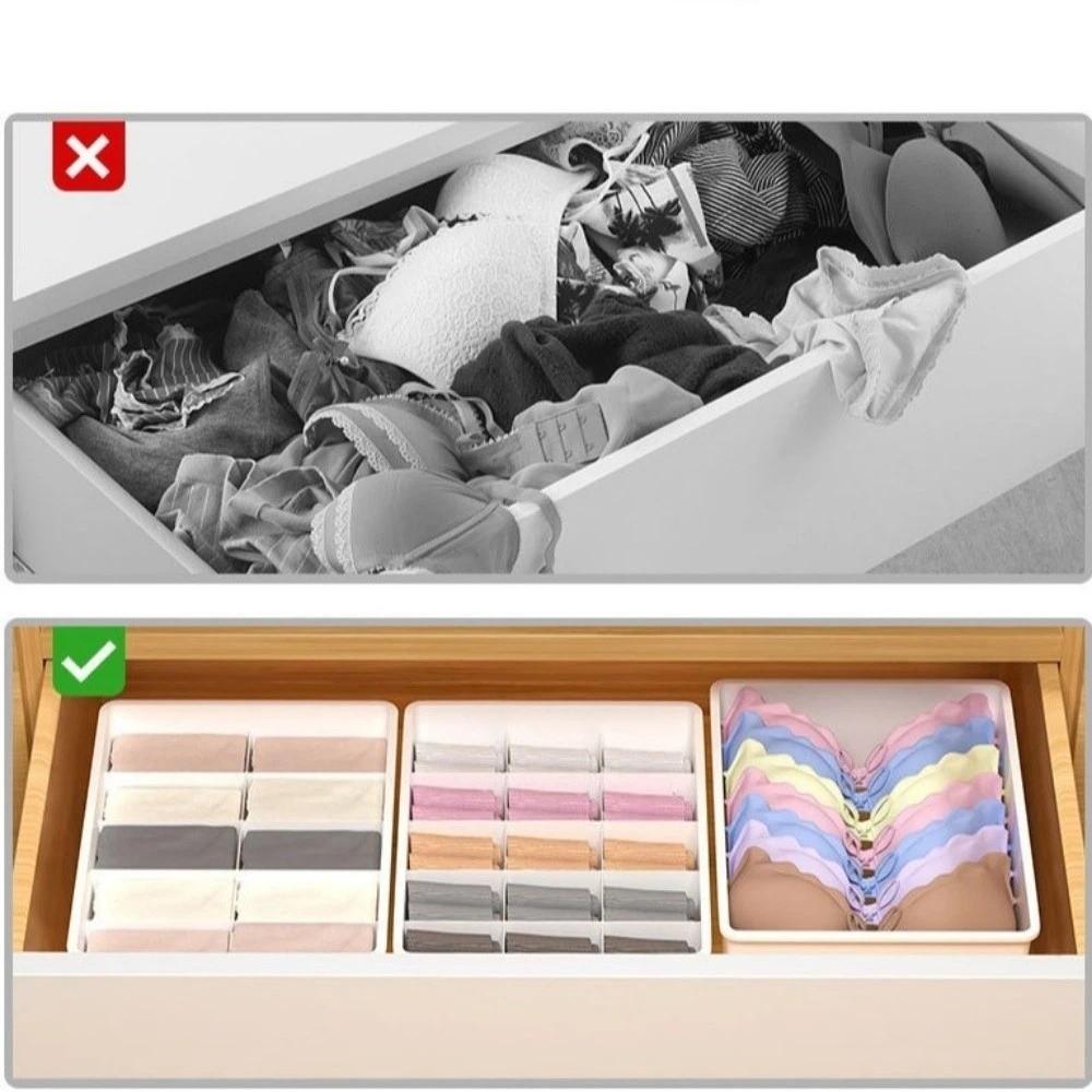 Stable Stacking Bra Drawer Organizer With Cover Socks Storage Box Compartment Organizer For Socks