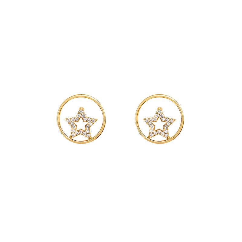 Korean micro-inlaid zircon star stud earrings women's design sense niche light luxury new earrings fashion temperament earrings