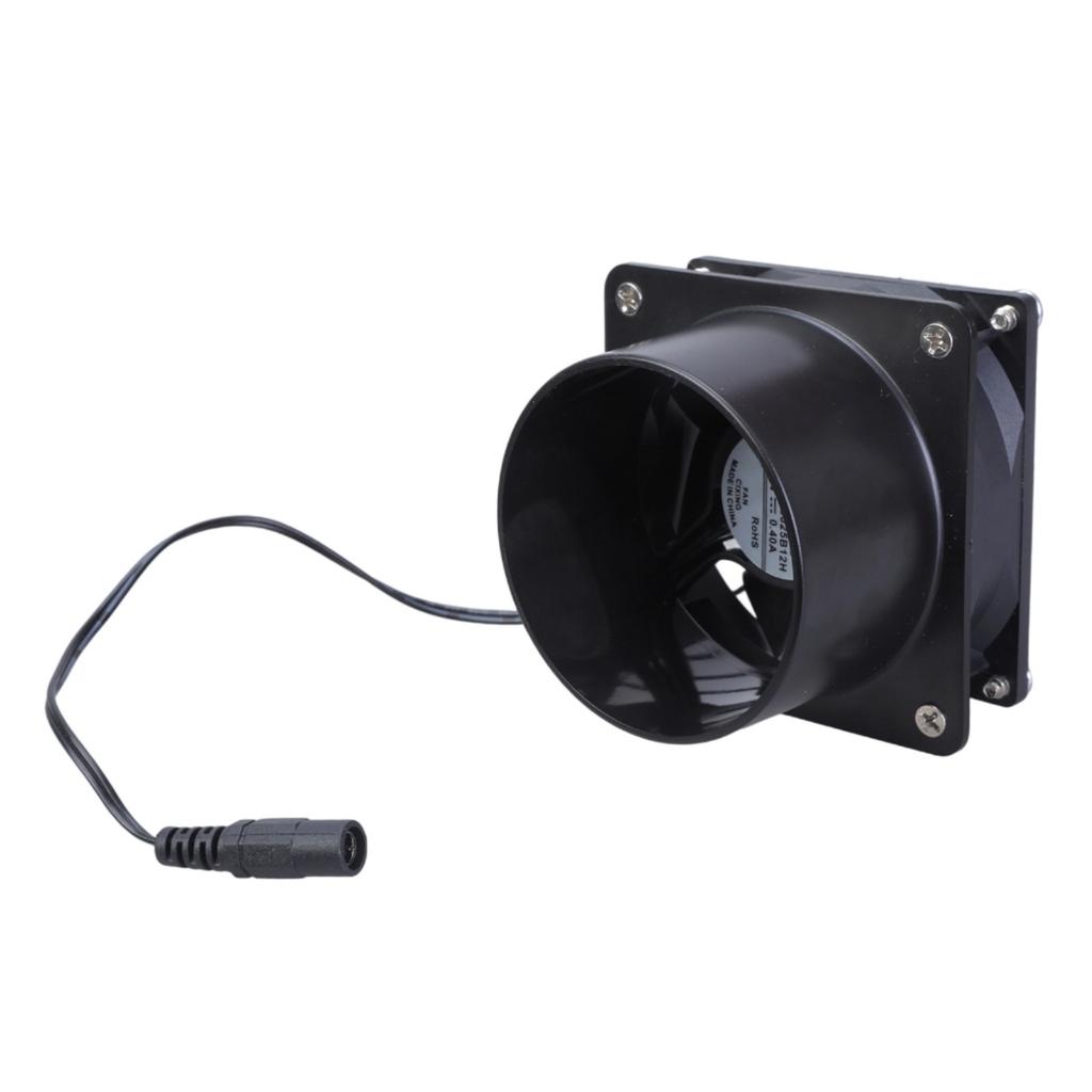 High Speed Exhaust Fan 80mm DC12V with Plug Double Ball Bearing for DIY Welding and 3D Printer Enclosures Craft Projects