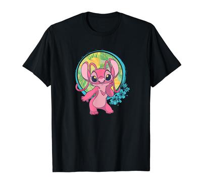 T-shirt Disney Lilo & Stitch Angel Tropical Plage d'Hawaï