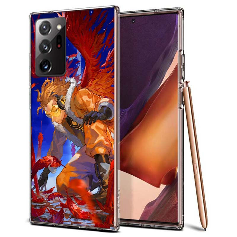 Anime MHA Hawks BNHA Phone Case for Samsung A55 A35 A25 A15 A07 A05S A16 A17 A26 A36 A37 A56 A57 Galaxy Note 20 10 A50S A71 A51