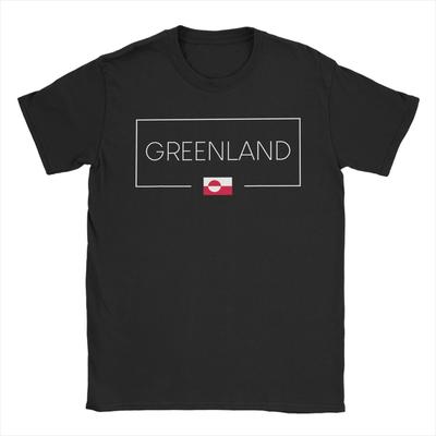 Greenland Flag Men T Shirt  Funny Tees Short Sleeve Crewneck TShirts Pure Cotton Graphic Printed Tops