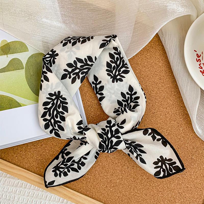 58 cotton and linen square scarf headscarf autumn versatile small floral women's thin small fresh decorative silk scarf