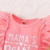 Fashion Letter Print Ruffle Sleeve Baby Bodysuit + Shorts  +Headband 3PCS for 0-18M Newborn Baby Girl Outfit Summer Casual Clothes Set