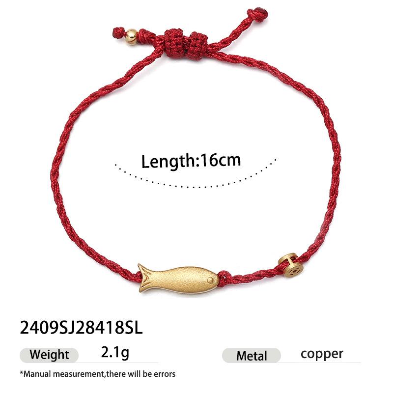 Elegant Red String Gourd Lucky Fish Bracelet: Versatile Chinese-Style with Multiple Pendants, Perfect for Autumn and Winter Fashion