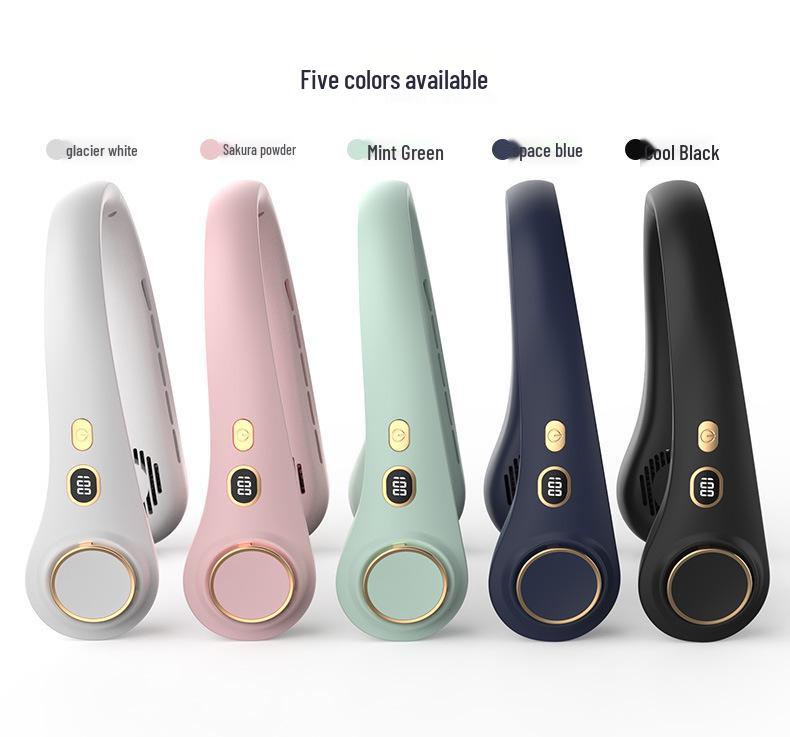 Portable Neck-Hanging Leafless Cooling Fan - USB Rechargeable, Lightweight and Hands-Free for Outdoor Use