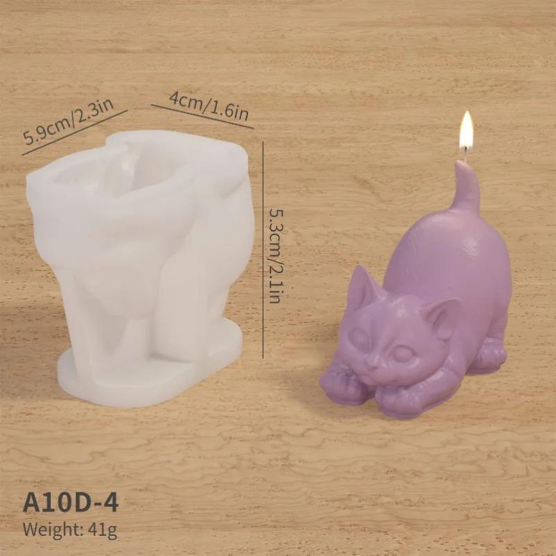 New 3D Kitten Series Silicone Candle Molds Cute Pet Cat Crafts Plaster Resin Soap Making DIY Animal Chocolate Ice Cake Tools