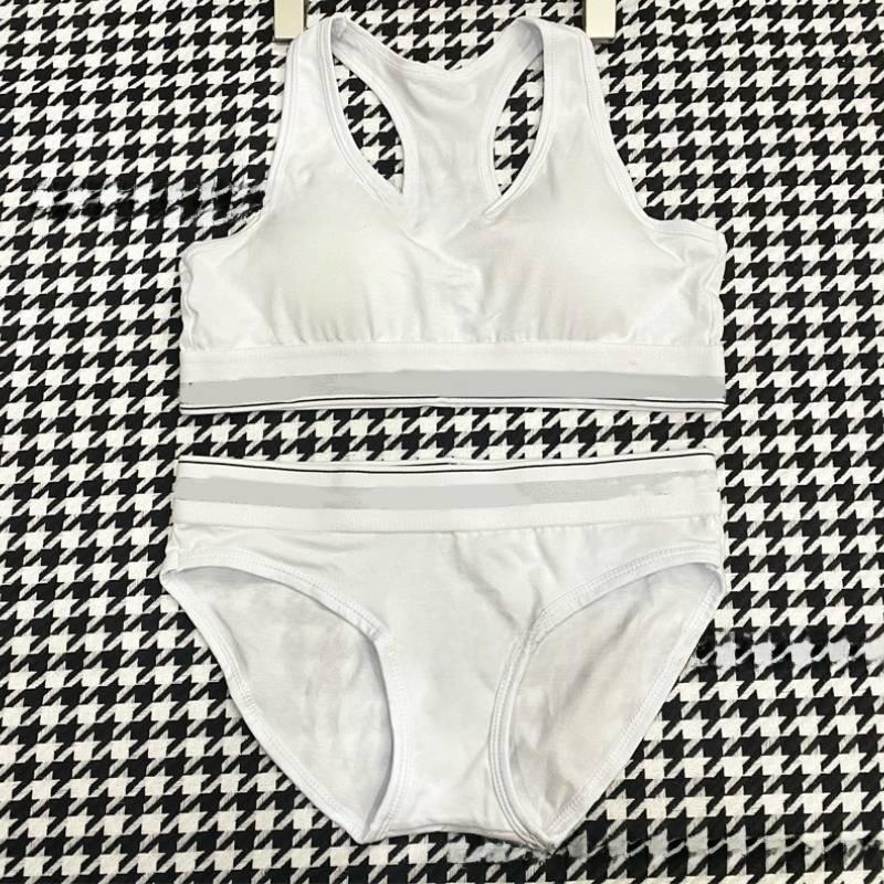Womens Sports Bra And Panties Set Cotton Padded Wireless For Running And Fitness