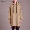 ZANZEA Women Hoodies Long Sleeve Autumn Casual Hooded Pullovers Long Sweatshirts