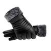 Men's Winter Windproof Leather Gloves - Fleece Lined, Touchscreen Compatible, for Outdoor Cycling & Motorcycling