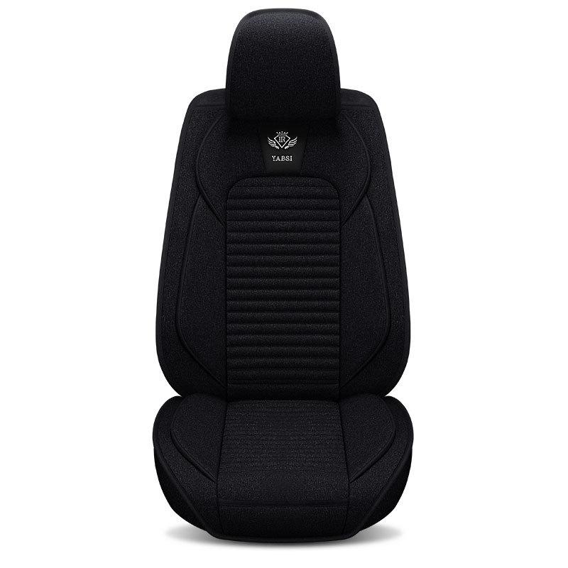 

Подушка для автомобільного сидіння Льон Всесезонний Універсальний тканинний чохол для сидіння Подушка для сидіння Все включено Протиковзкий чохол для одного сидіння Все включено Літо чорний