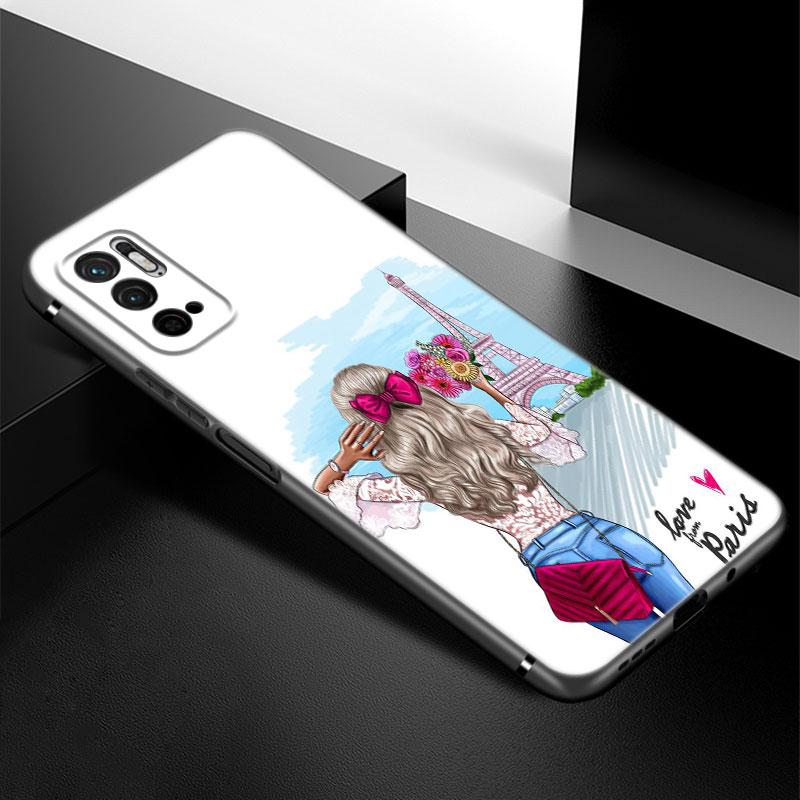 Girl Princess Love Phone Case For Xiaomi Redmi Note 7 8 9 10 Lite 11 11E 11T 12 Pro 11S 4G 10T 5G 8T 9S 10S Soft TPU Black Cover
