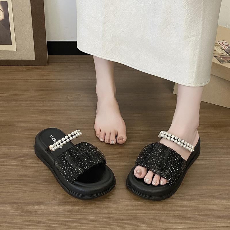 Stepping on Shit Hausschuhe Damen Sommerkleidung 2025 neue Internet-Promi-Sandalen Plattform vielseitige zweiteilige rutschfeste Sandalen
