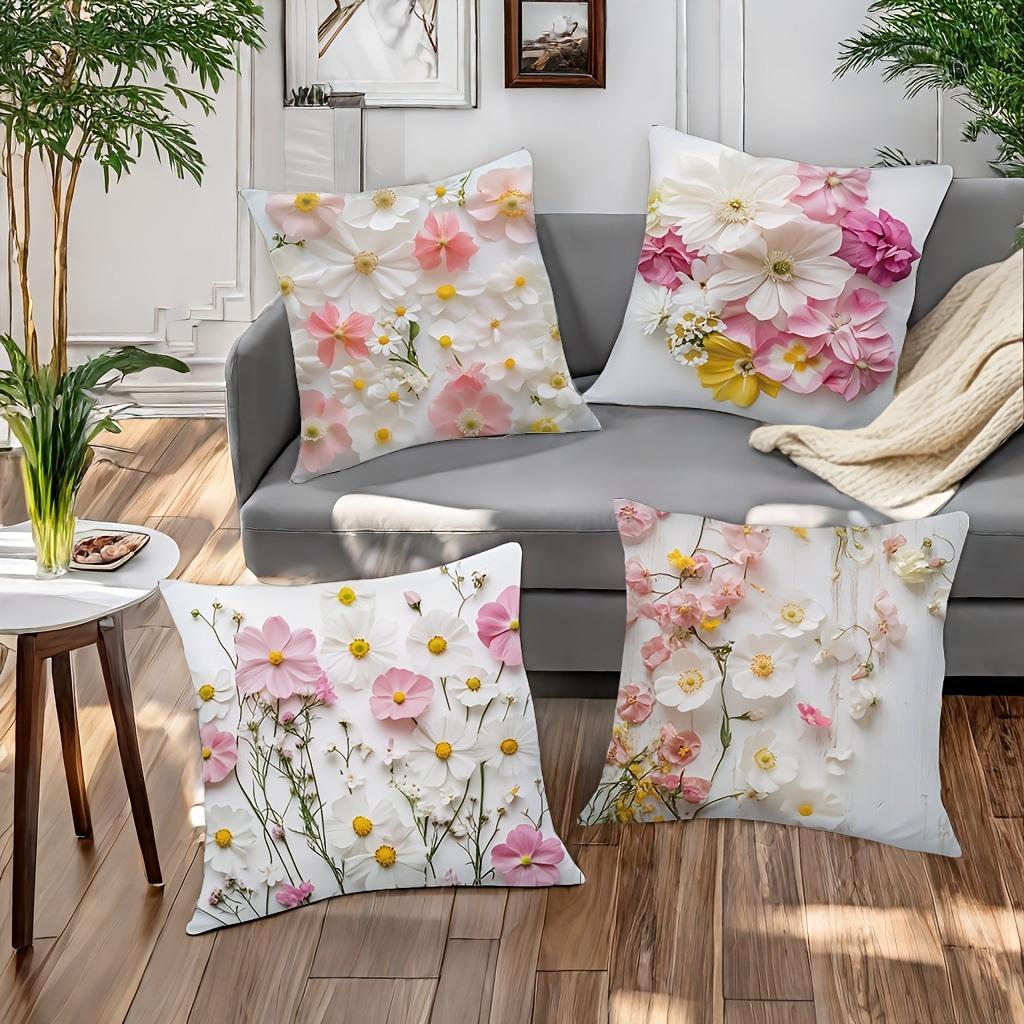 Härligt blommönster mysigt örngottSovrum Soffa Dekorativt Kuddfodral Med Dragkedja Mjukt Kuddfodral