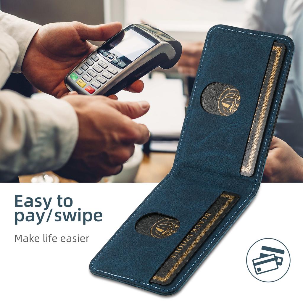 For Samsung Galaxy S22 5G Magnetic Case Card Slots Leather+TPU Kickstand Phone Cover