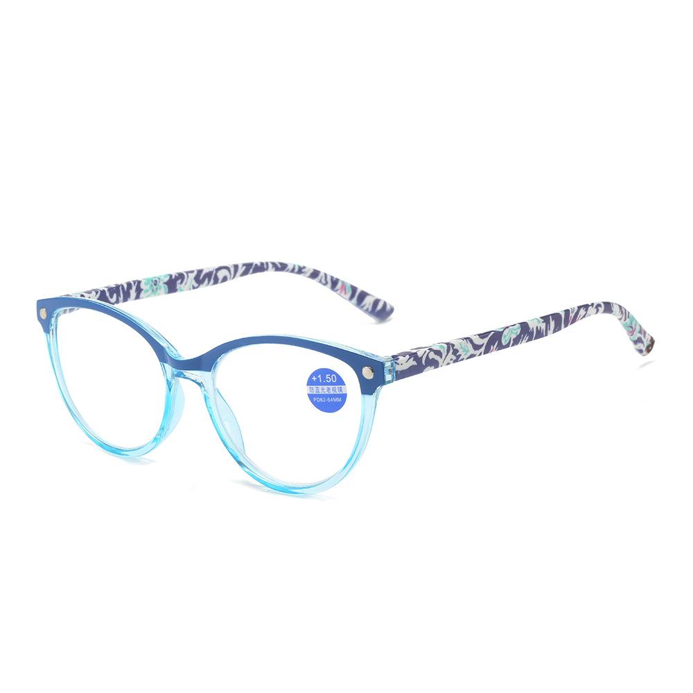 Fashion Reading Glasses Anti-Blue Light Women'S Comfortable Reading Glasses Round Reading Glasses