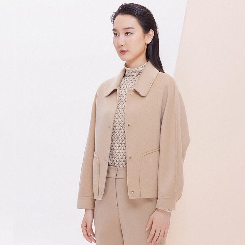 JESSIE Women's Elegant Lapel Short Wool Blend Coat