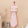 Cute Pig Embroidered Hanging Hand Towel, Absorbent Coral Fleece Kitchen Towel, Dish Cloth