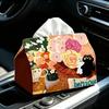 Tissue Box Rectangular Napkin Holder with Oil Painting Design Resistant To Fading Dispenser for Home Office Bathroom Kitchen Bedroom