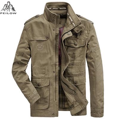 Blusões masculinos jaquetas de algodão com vários bolsos slim fit homens streetwear parka casacos M-7XL