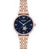 Gianni T-Bar Blue Rose Gold Steel Ladies Automatic Watch AR60043