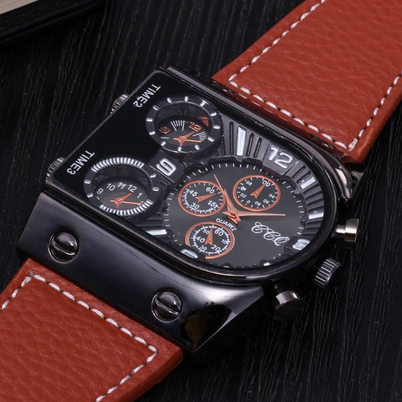 New Fashion Men Watches Luxury Sports Chronograph Leather Quartz Watch Men Calendar Watch Relogio Masculino Men's Watches Clock