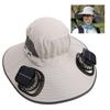 Detachable Sun Fan Hat 3 Speeds   UPF50 Breathable Wide Brim Sun Bucket Hat with 2 Solar Fan for Men