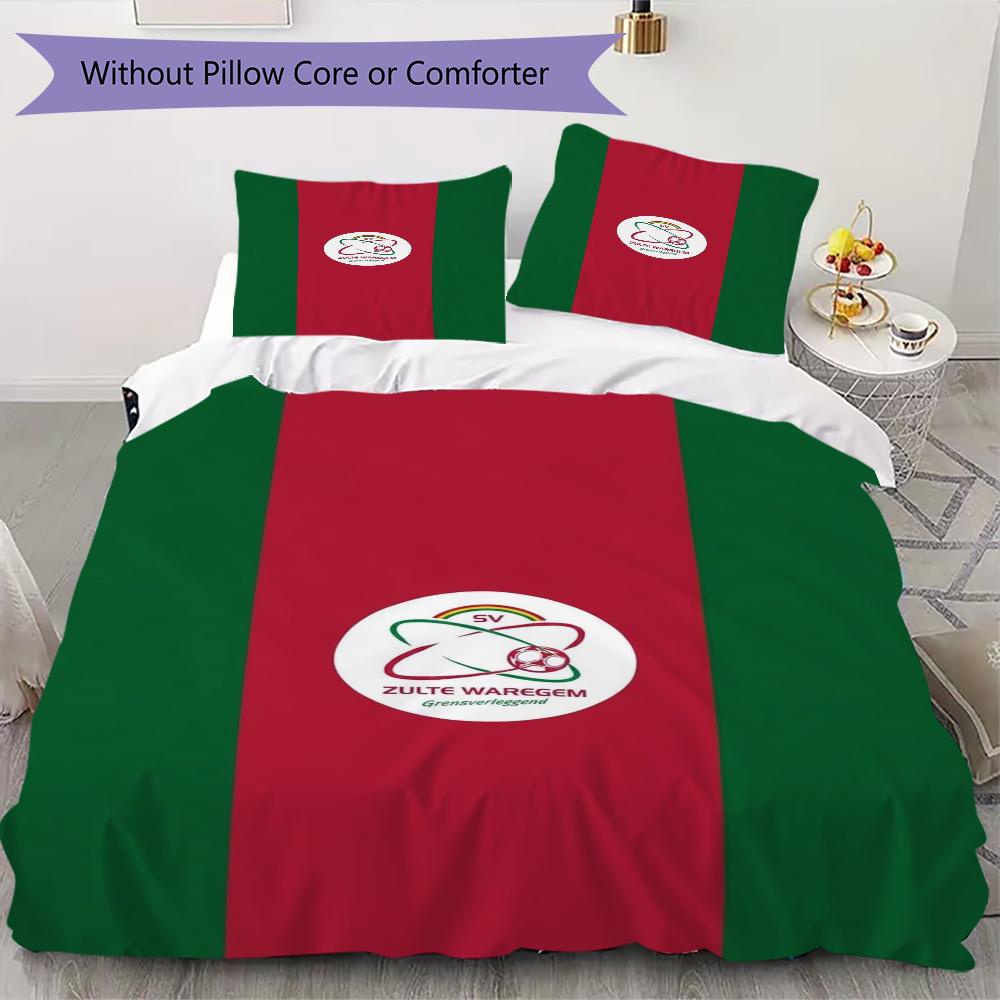SV Zulte Waregem Pattern Bedding uilt Set uilt Cover Pillowcase Home Decoration Birthday Gift (1 * duvet cover + 2 * pillowcase without core)