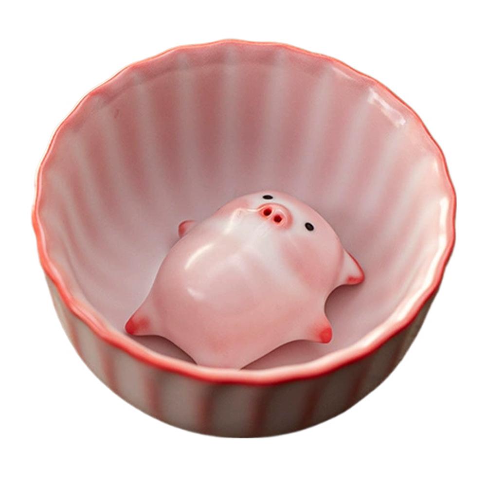 1 Stück Virale Blase Fisch Keramik Teetasse Rosa Schweinchen Form Kreatives Teehaustier Für Büro Schreibtisch Deko Lebensmittelecht Sicheres Material Zubehör