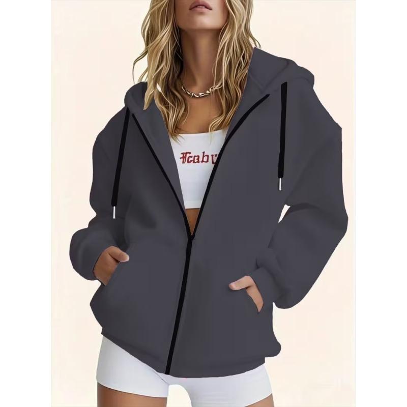 Kadın Sonbahar ve Kış Fermuarlı Sweatshirt