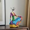 Abstract Art, Oil Painting, Female Portrait Sculpture, Resin Crafts, Reader Character Sculpture, Living Room Decoration Gift