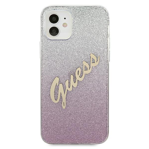 Guess Guhcp12Spcuglspi Iphone 12 Mini5,4 Różowy/Pink Hardcase Glitter Gradient Script