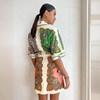 Trendy European & American Printed Cotton Linen Shirt Dress - Casual Slim Fit