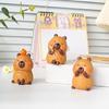 Statuiță Capybara din Lemn Lucrată Manual Sculptură Artistică Clasică Sculptată și Pictată în Lemn Figurină Drăguță Capybara Sculptură în Lemn Decor Acasă