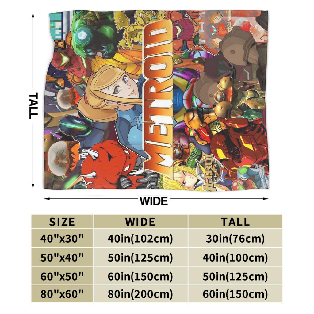 Metroids Hero Game  Blanket  Warm Soft  Plush Bedding Throws For Couch Chair Sofa Bed Travel Office Flannel Bedspread Bed Cover