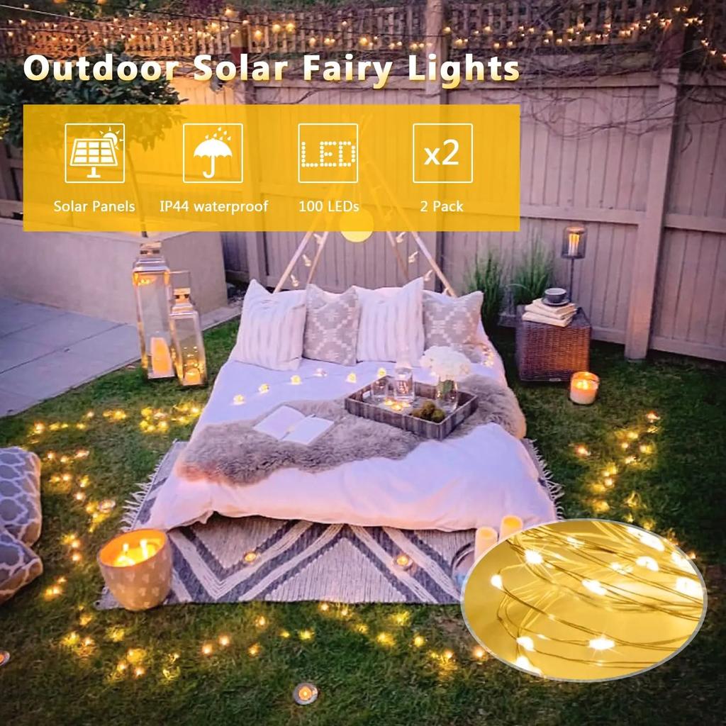 7m~20m Solar Led Light Outdoor Festoon Lamp Solar Garden Outdoor Waterproof Fairy Camping Garland String Christmas Decoration