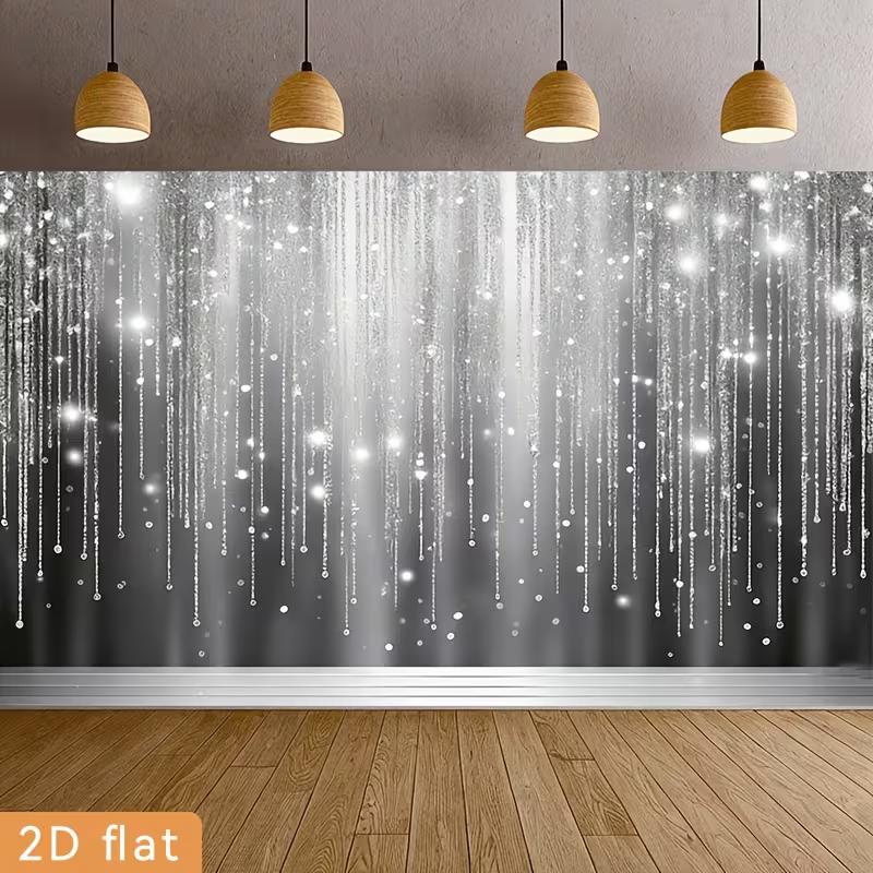 2D Silver Glitter Bokeh Curtain Backdrop for Studio Photography