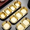 2Pcs 2/3/4 Grid Seasoning Dish Stainless Steel Sauce Plate  Restaurant Use
