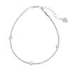 Cui Yan S925 Sterling Silver Korean Five-Pointed Star Bracelet for Women – Trendy Simple Design with Crushed Silver Beads.
