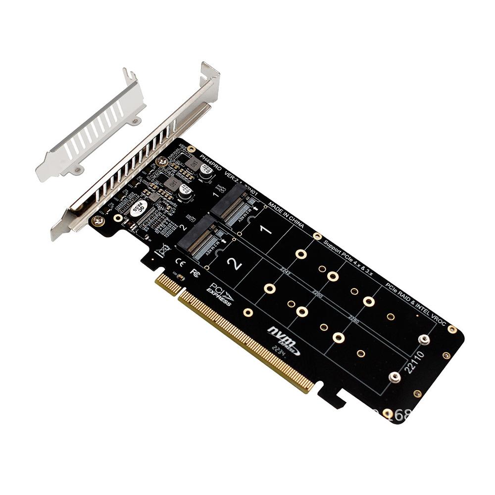 PCIE X16 to M.2 M-key NVME Converter 2230 2242 2260 2280 NVME SSD 2U Server 4.0 Bifurcation RAID Expand Card for PC Computer