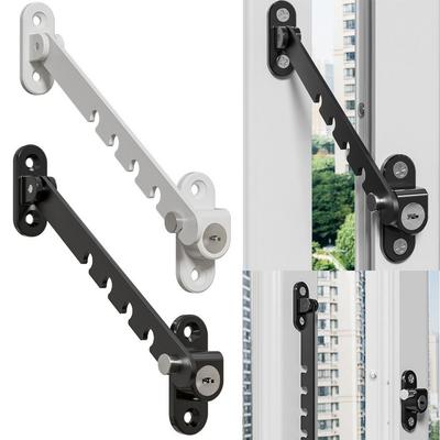 Blocco Finestra in Metallo Regolabile Multi-Velocità Limitatore Finestra Bloccante Protezione Sicurezza Fissatore Blocco di Sicurezza per Bambini