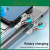 Dual C Cable Elbow Usb 180 Degree Angled 3a Fast Charging Data Sync Data Cord Nylon Braided Charging Cord For Most Phones