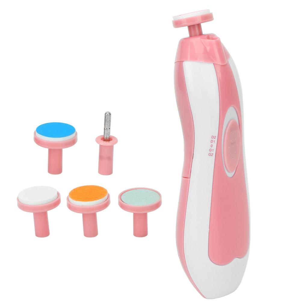 Baby Electric Nail Grinder Low Noise Manicure Care Portable Infants Nail File with 6 Grinding Hd